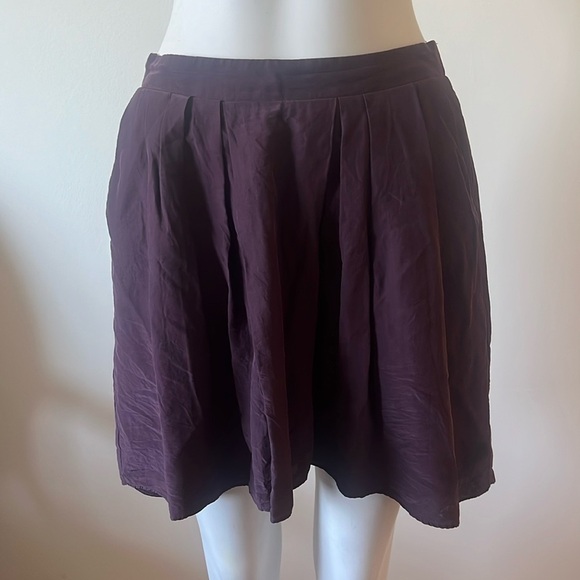 Madewell Dresses & Skirts - Madewell Skirt Womens XS Purple Hi Lo Silk Blend Pockets Pull On